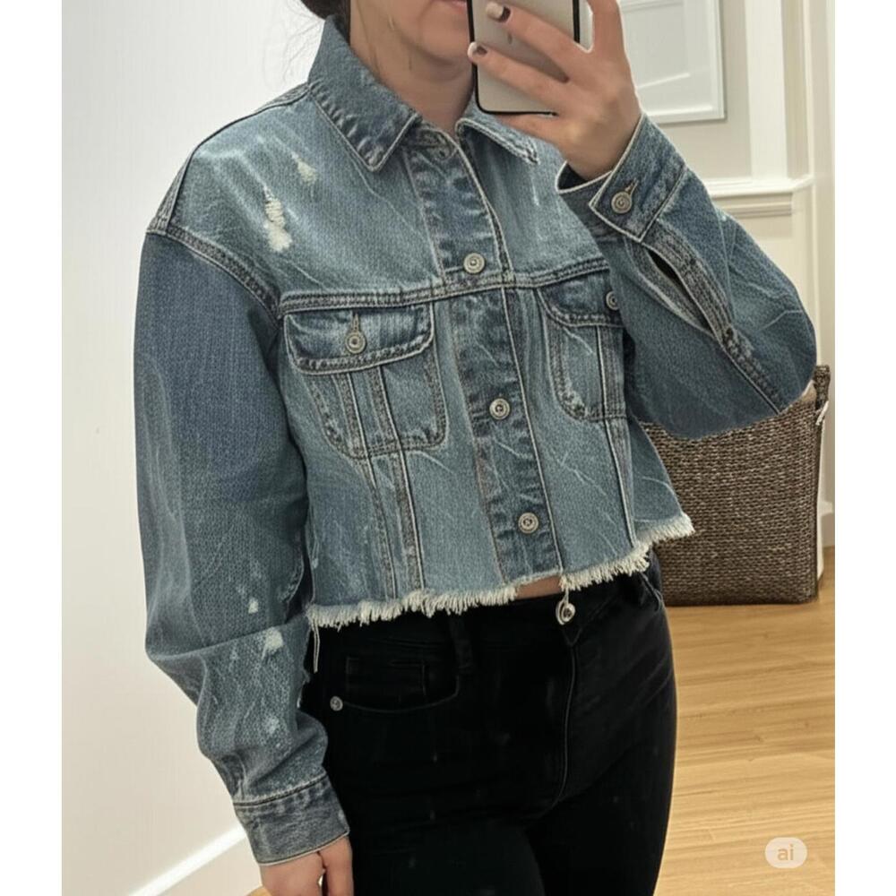 Abercrombie & Fitch Distressed Denim Jacket!